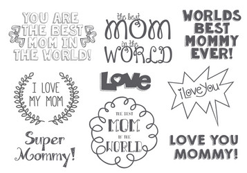 Variety mother day emblems vector