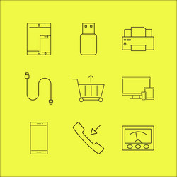 devices linear icon set simple outline icons vector image