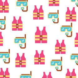 Diving googles and float jacket vector