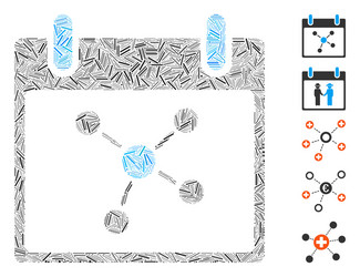 Linear connections calendar day icon mosaic vector