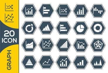 simple set of diagram and graphs related icons vector image