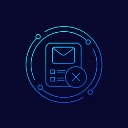 delete mail message email line icon for web vector