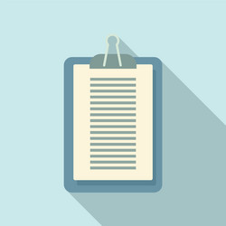 Document clipboard icon flat style vector