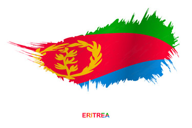 flag eritrea in grunge style with waving effect vector