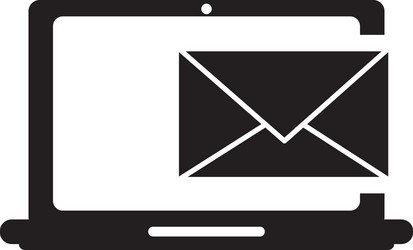 laptop frontview and message envelope icon vector image