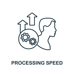 Processing speed icon line element from cognitive vector