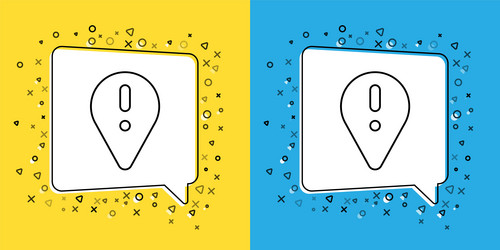 set line map pointer with exclamation mark icon vector image