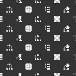 set server network cloud connection folder tree vector image