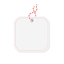square price tag with red string vector image