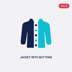 Two color jacket with buttons icon from fashion vector