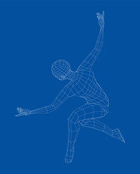 wireframe ballerina in dance pose vector