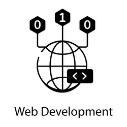 linear style web programming icon vector image