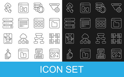 set line different files hierarchy organogram vector image