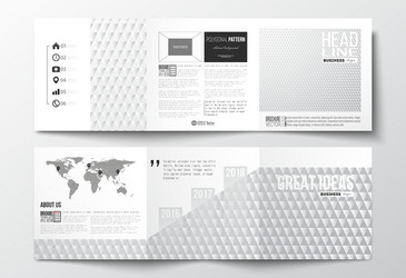 set of tri-fold brochures square design templates vector