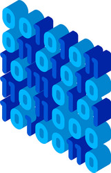 streaming binary code matrix isometric icon vector