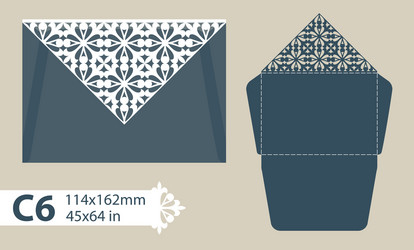 Template envelope with carved openwork pattern vector