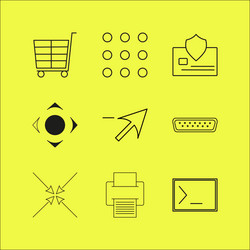 web linear icon set simple outline icons vector image