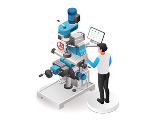 automatic professional cnc machine operator vector image