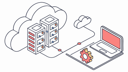 cloud computing data center network icon vector image