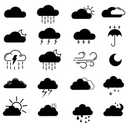 clouds icons set of in different form vector image