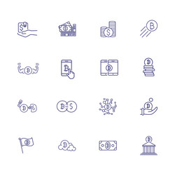 Crypto currency icon set vector