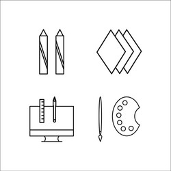 design and studio simple linear icon setsimple vector image