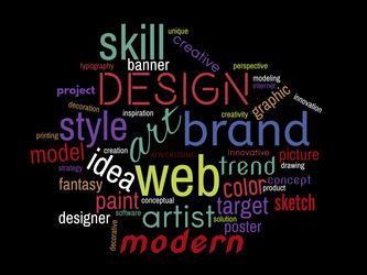 Design word cloud creative concept collage made vector