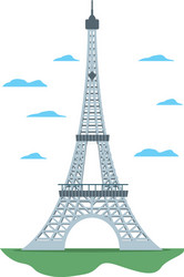 eiffel tower structure and nice clouds vector image