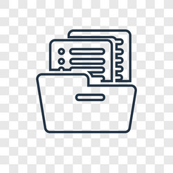 Files concept linear icon isolated on transparent vector