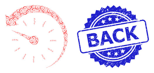Grunge back watermark and recursion time backward vector