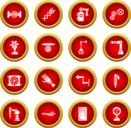 technical mechanisms icons set simple style vector image
