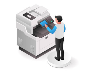 automatic professional copier operator vector