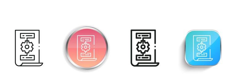 blueprint icon thin linear regular and button vector image