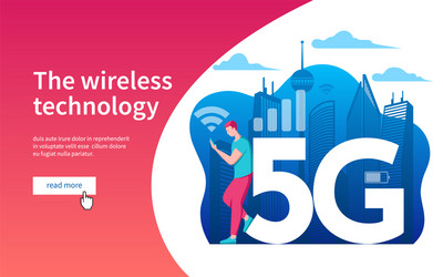 man with gadget use highspeed internet vector image
