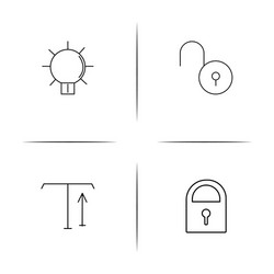 web and text simple linear icon setsimple outline vector image