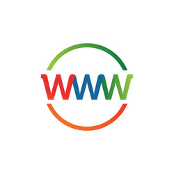 world wide web www logo design icon symbol sign vector