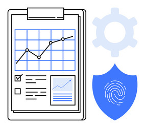 business report with analytics graph security vector image