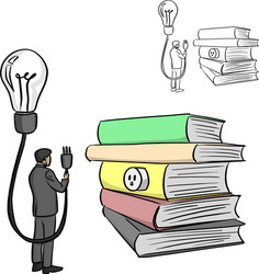 source of idea from books sketch vector image