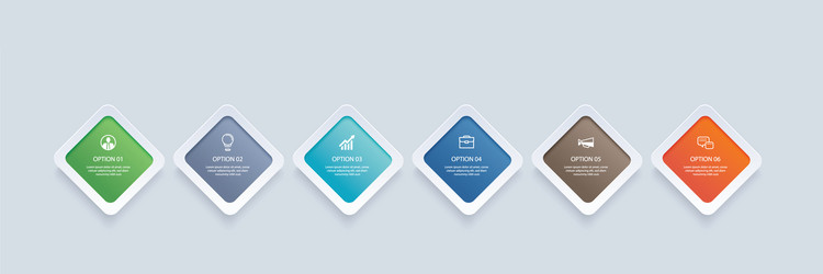 6 infographics rectangle paper index with data vector image