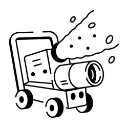 an icon of snow machine designed in sketchy style vector image