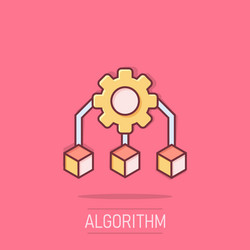 api technology icon in comic style algorithm vector image