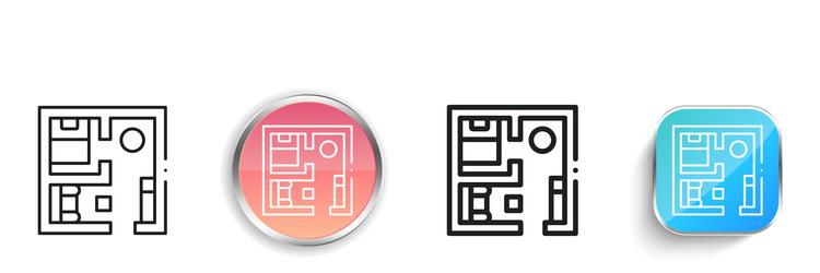 blueprint icon thin linear regular and button vector image