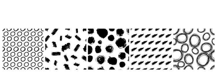 set of seamless patterns with scribble smears vector image
