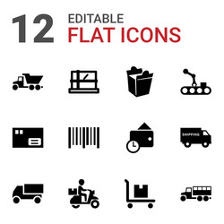 12 delivery icons vector