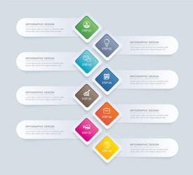 8 infographics rectangle paper index with data vector