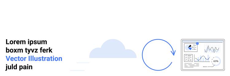 cloud data backup and sync with analytics vector image