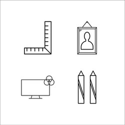 design and studio simple linear icon setsimple vector image