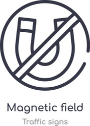 Magnetic field outline icon isolated line from vector