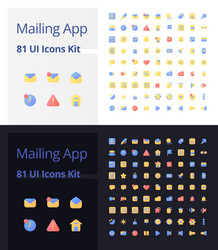 mailing app pixel perfect flat gradient color ui vector image