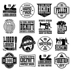 Retro Woodworker Badges Vector Image